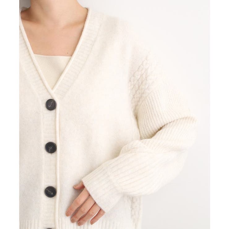 ケーブルアクセント Vネックカーディガン | grove | 詳細画像19 