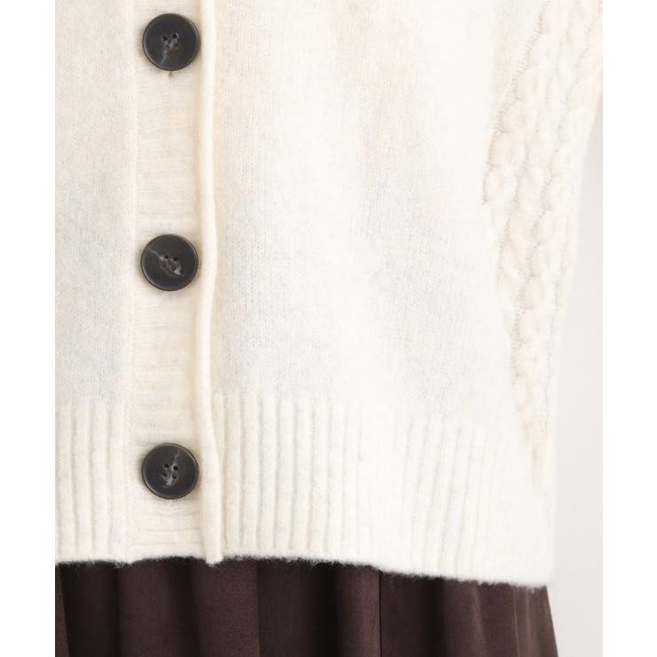 ケーブルアクセント Vネックカーディガン | grove | 詳細画像20 