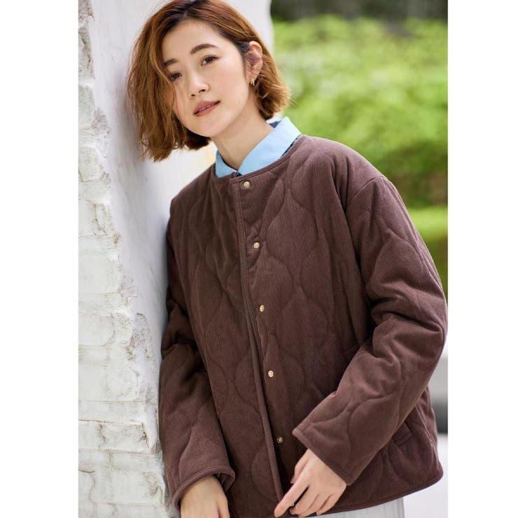 ブラウン(043) | 【2WAY・リバーシブル】大人が着たい上品コーデュロイジャケット | grove
