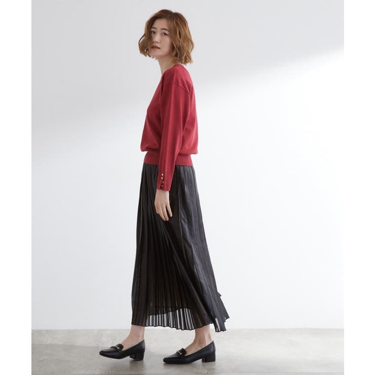 ON/OFF毎日使える！袖口ボタンドロップショルダーニット | grove | 詳細画像14 
