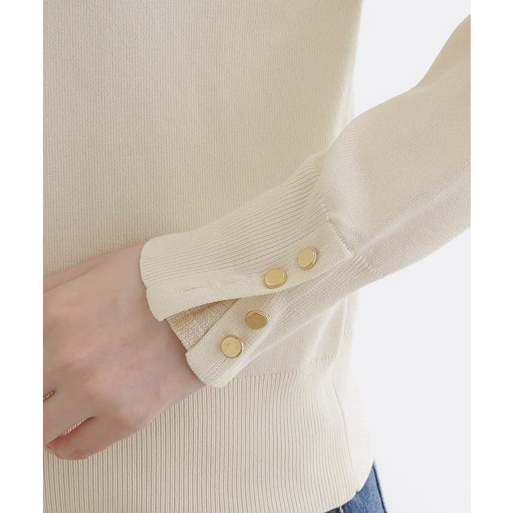 ON/OFF毎日使える！袖口ボタンドロップショルダーニット | grove | 詳細画像26 
