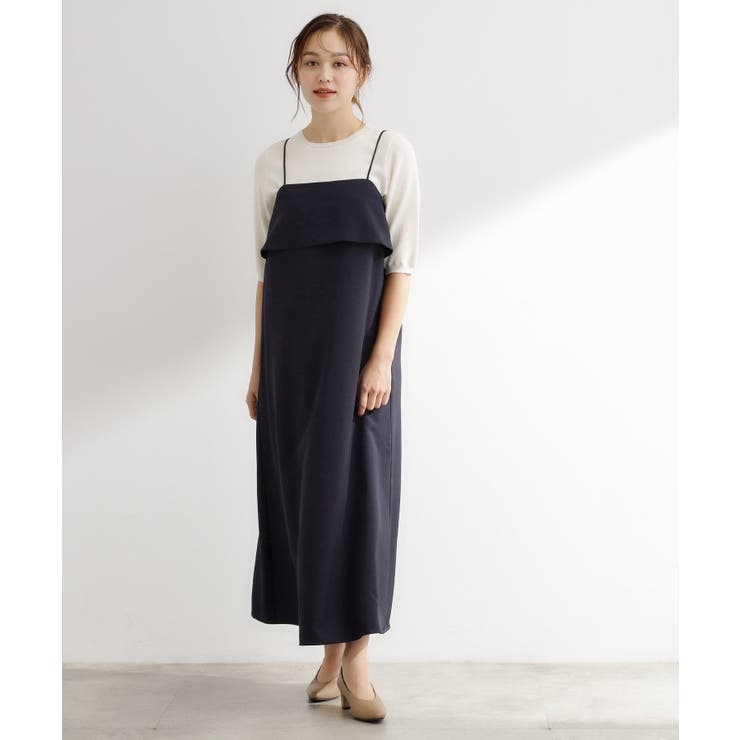 ダークネイビー(894) | 【カセット服】洗えるAラインキャミワンピース | grove