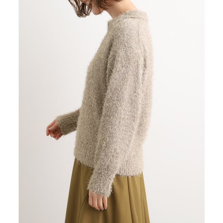 ラメフェザーヤーン オープンカラーニット | grove | 詳細画像20 