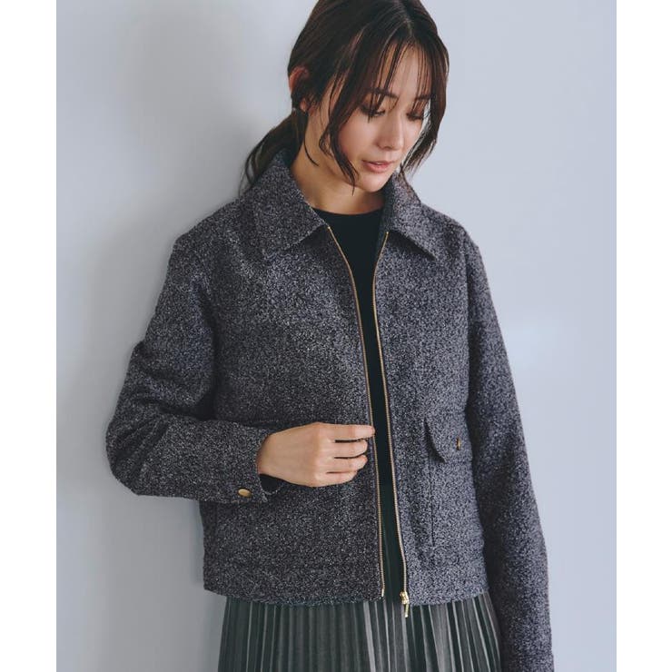 グレーツイード(413) | カジュアルに羽織れる、大人のツイードトラックジャケット | grove