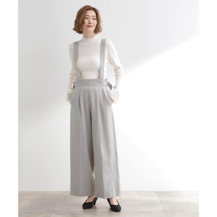 グレー(012) | サス付きセンタープレスワイドパンツ | grove