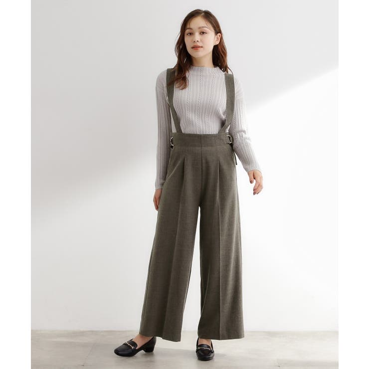 ブラウン(043) | サス付きセンタープレスワイドパンツ | grove