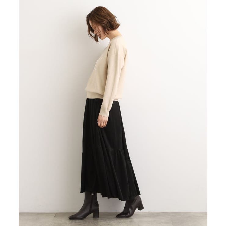【石川梨花さん着用】スエードライク マキシティアードスカート | grove | 詳細画像3 