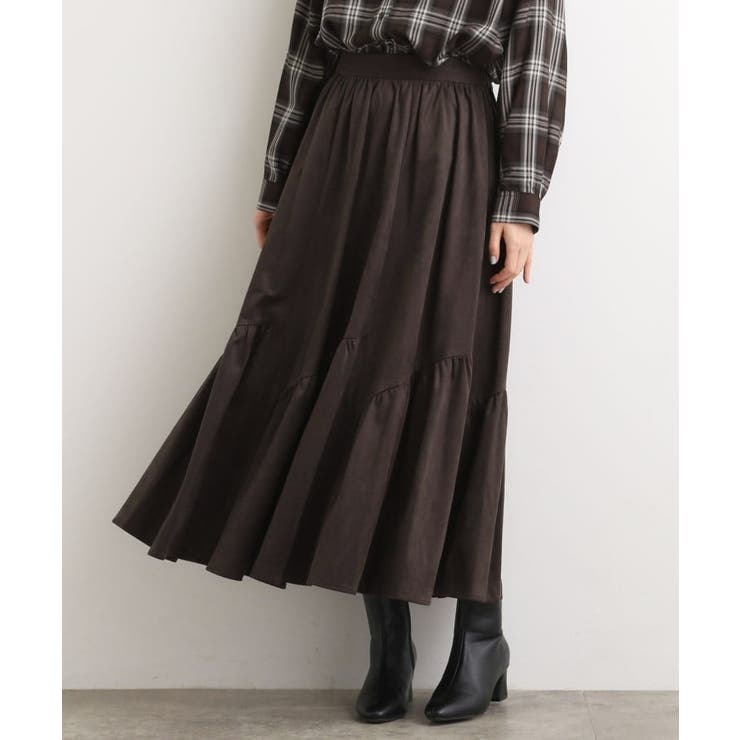 【石川梨花さん着用】スエードライク マキシティアードスカート | grove | 詳細画像7 