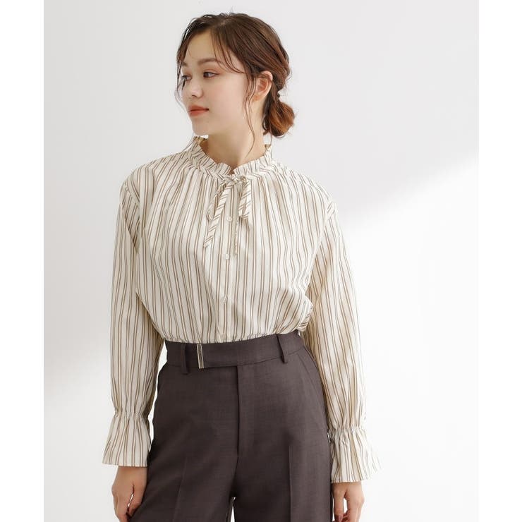 【石川梨華さん着用】フリルカラーリボンブラウス | grove | 詳細画像19 