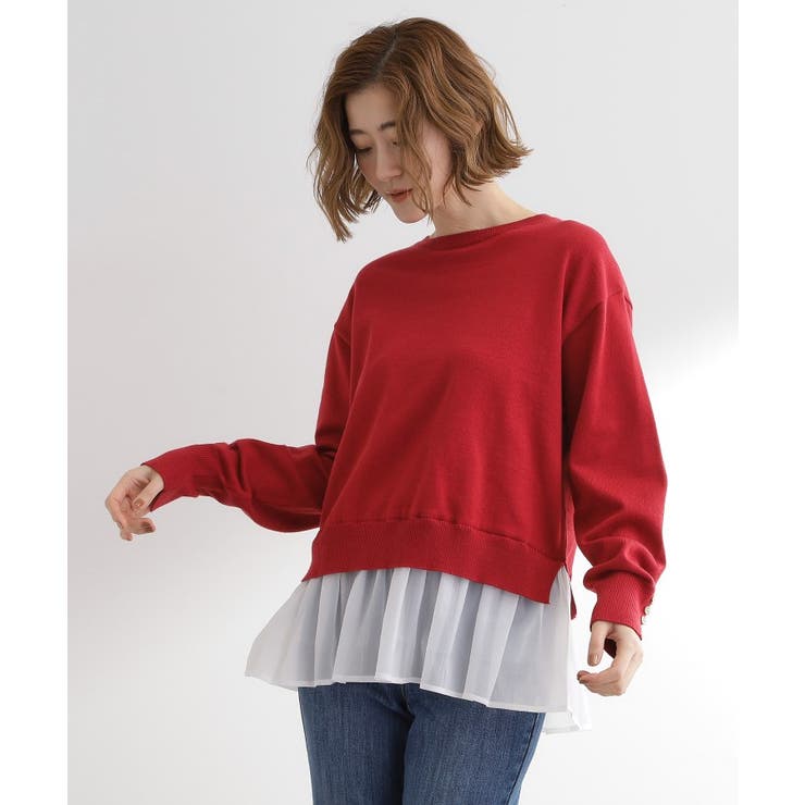 裾レイヤードニットプルオーバー | grove | 詳細画像10 