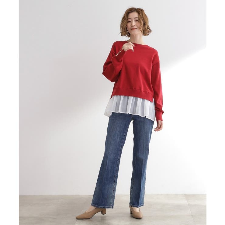 裾レイヤードニットプルオーバー | grove | 詳細画像11 