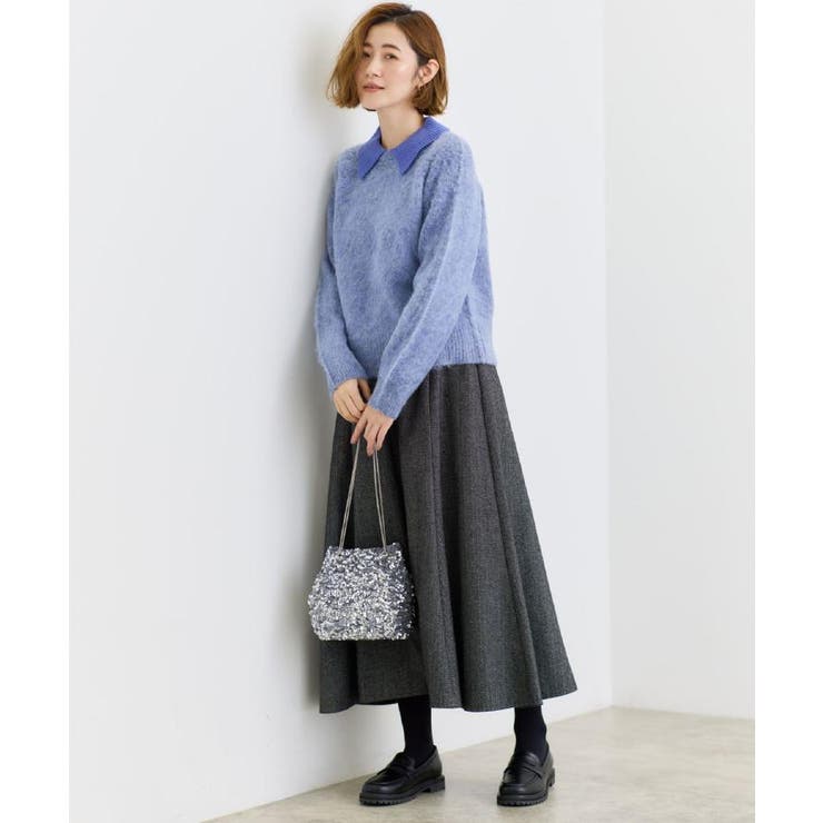 異素材ビッグカラーニット | grove | 詳細画像12 