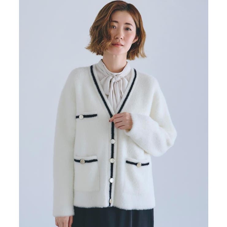 オフ(504) | 【石川梨華さん着用】軽やかフェザーで魅せる、クラシカルな主役カーディガン | grove