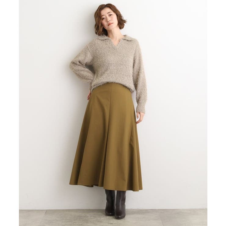 もっちりナイロンストレッチトラペーズスカート | grove | 詳細画像8 