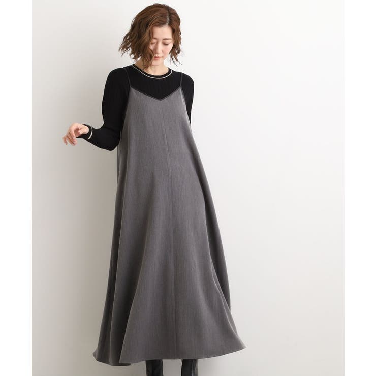 【体型カバー/レイヤード】へリンボンキャミワンピース | grove | 詳細画像3 