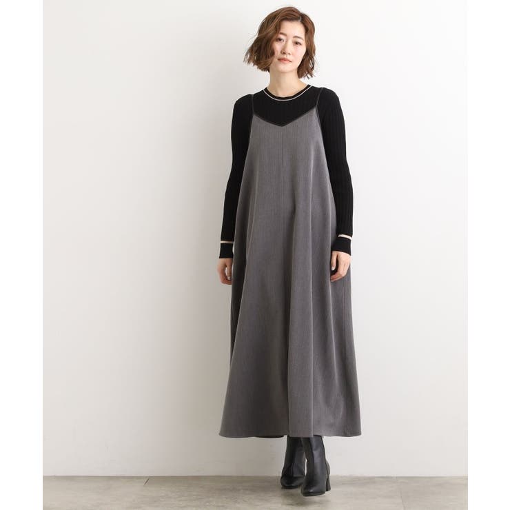 【体型カバー/レイヤード】へリンボンキャミワンピース | grove | 詳細画像4 