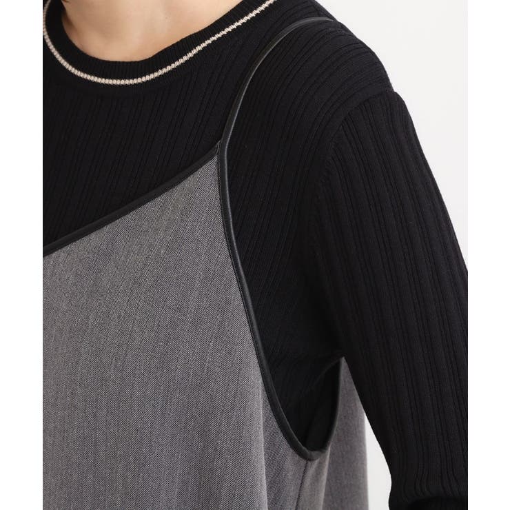 【体型カバー/レイヤード】へリンボンキャミワンピース | grove | 詳細画像16 