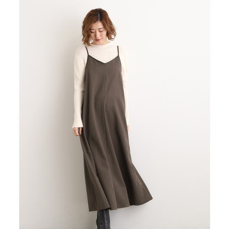 【体型カバー/レイヤード】へリンボンキャミワンピース | grove | 詳細画像9 