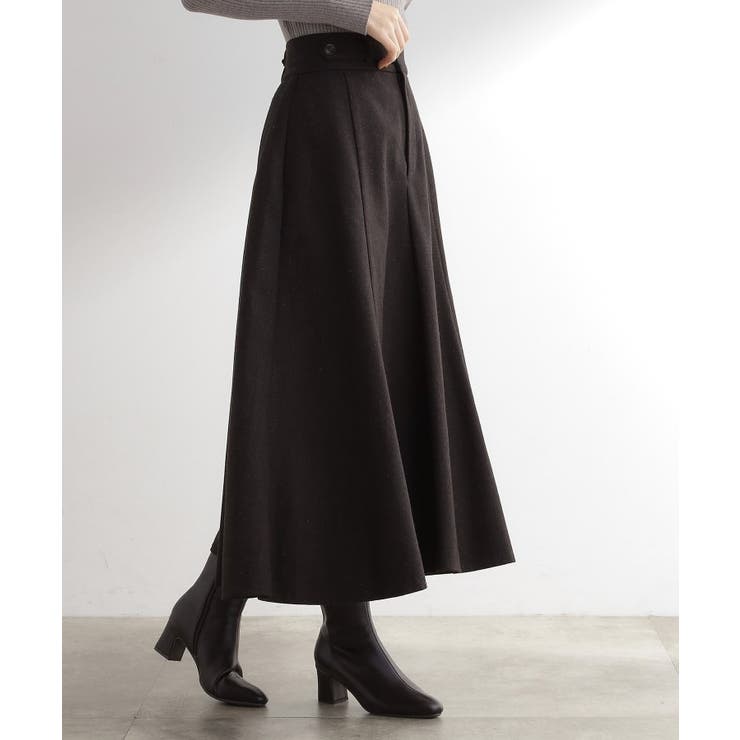 へリンボンツイードフレアマキシスカート | grove | 詳細画像2 