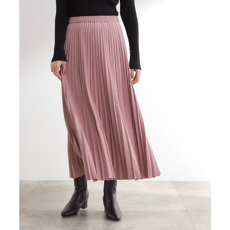 すっきり見えて、やさしく揺れる。大人のスエードライクプリーツスカート | grove | 詳細画像2 