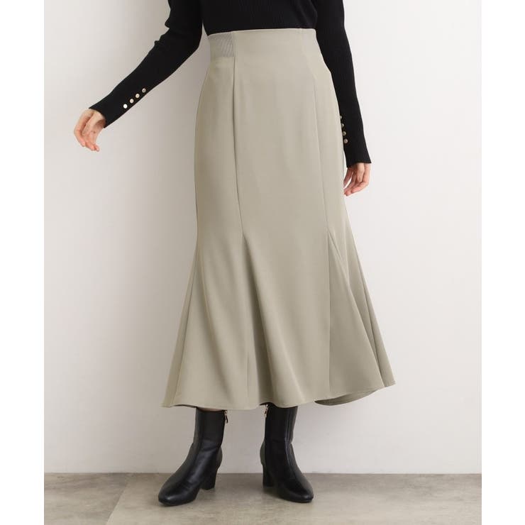 グレージュ(051) | ウエストサイドリブマーメイドスカート | grove