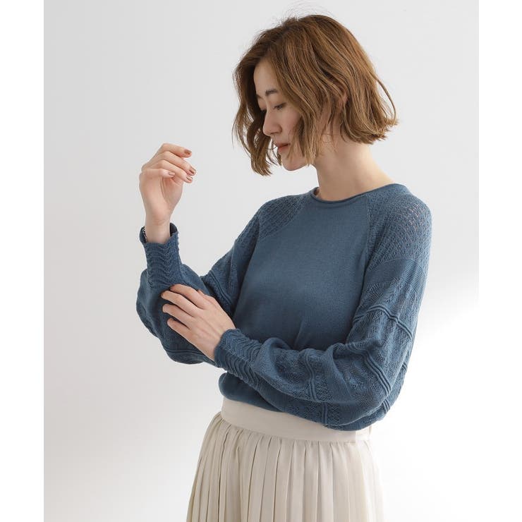 【最終お値下げ！！】袖レース編みラグランスリーブニット | grove | 詳細画像6 