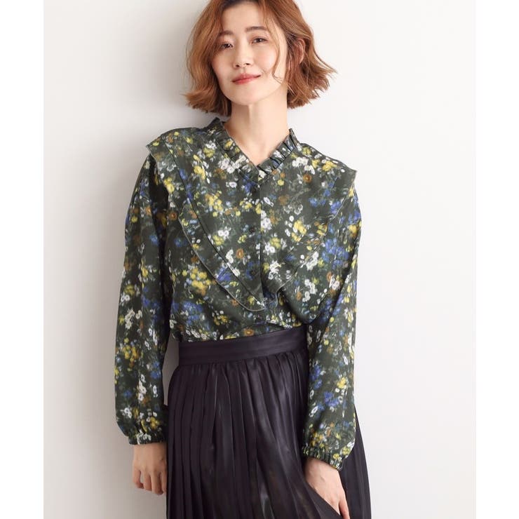 カスリフラワープリントブラウス | grove | 詳細画像7 