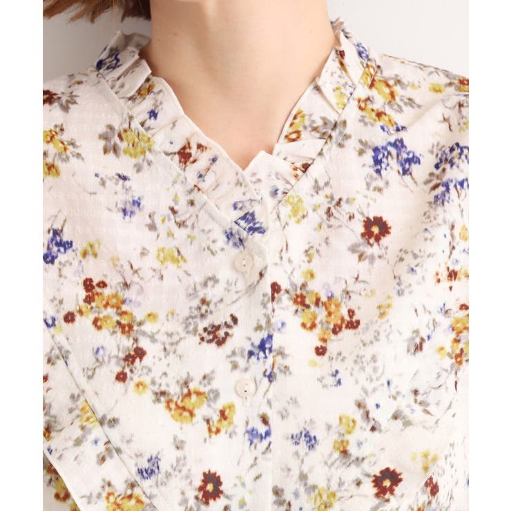 カスリフラワープリントブラウス | grove | 詳細画像14 