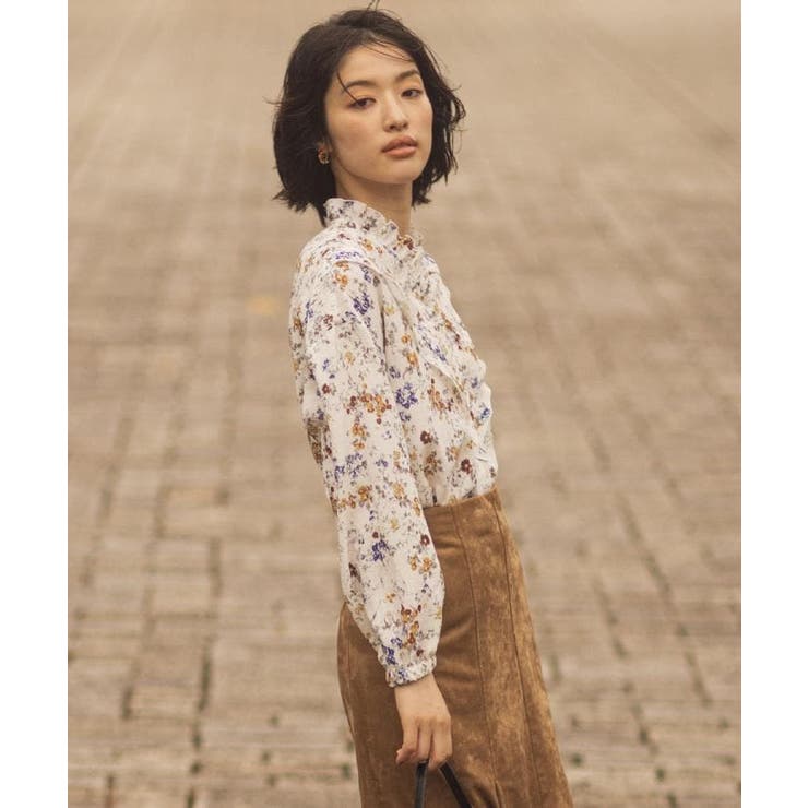 カスリフラワープリントブラウス | grove | 詳細画像1 