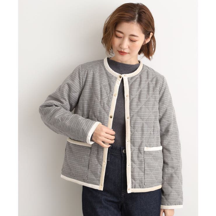 オフ(204) | 【2WAY・リバーシブル】一枚でチェック柄も無地も！キルトジャケット | grove