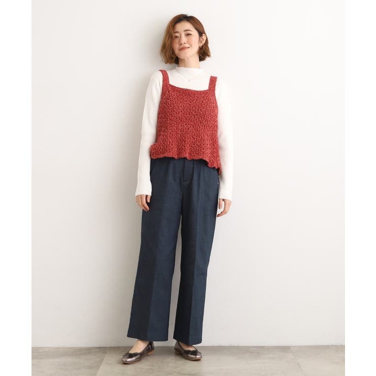 【あったか裏起毛】デニムライクストレートワイドパンツ | grove | 詳細画像13 