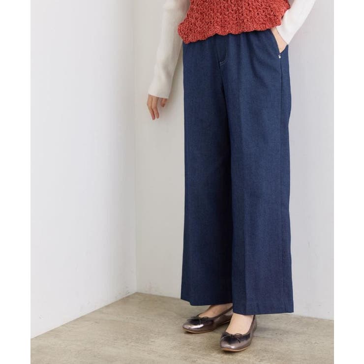 デニムライク(094) | 【あったか裏起毛】デニムライクストレートワイドパンツ | grove