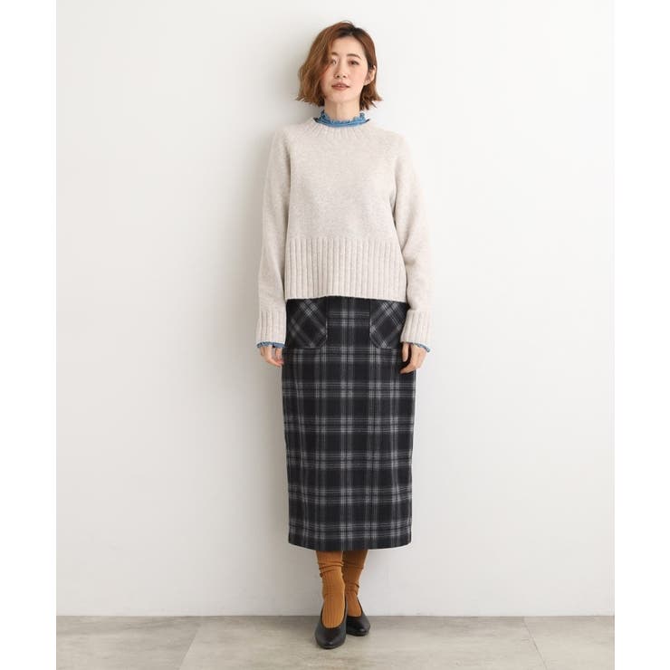 起毛ジャカードナロースカート | grove | 詳細画像6 