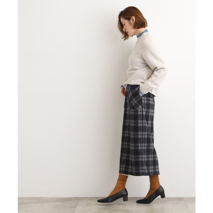 起毛ジャカードナロースカート | grove | 詳細画像7 
