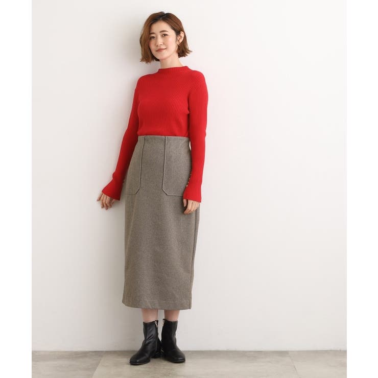 起毛ジャカードナロースカート | grove | 詳細画像10 