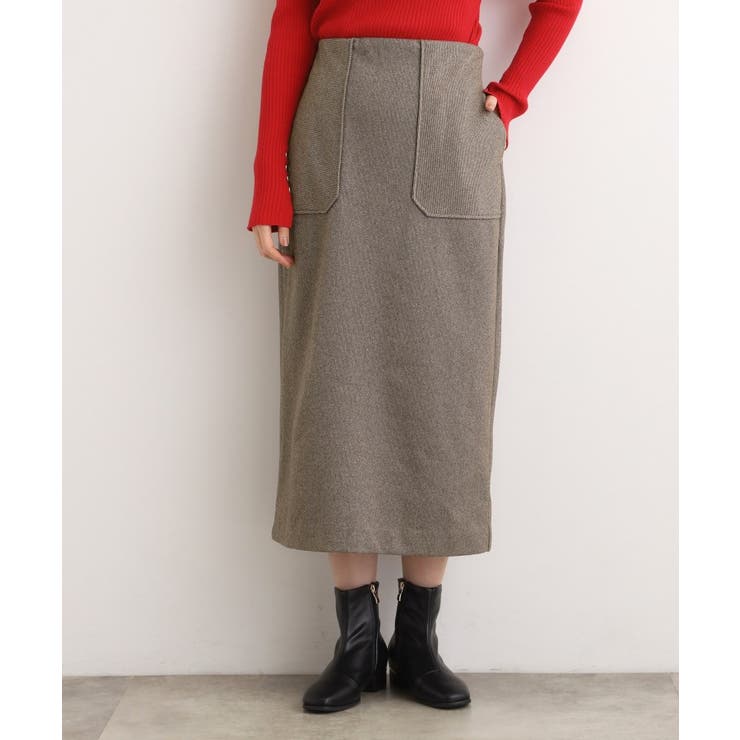 ブラウン(043) | 起毛ジャカードナロースカート | grove