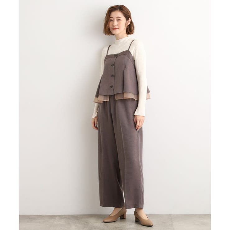 ブラウン(244) | 透け感とレイヤードで大人の遊び心を、ビスチェSET UP | grove