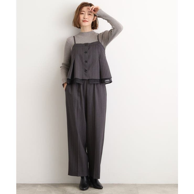 チャコールグレー(313) | 透け感とレイヤードで大人の遊び心を、ビスチェSET UP | grove