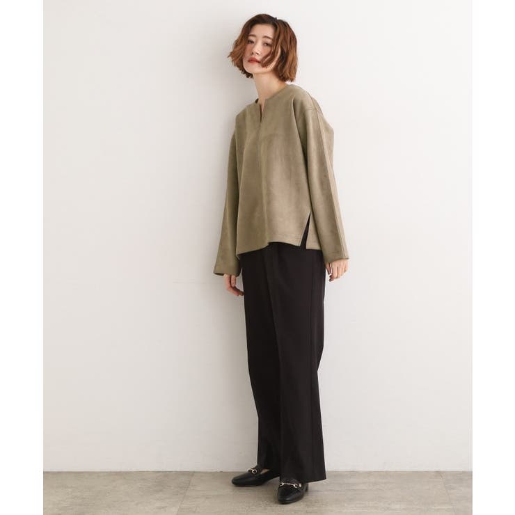 スエード調キーネックプルオーバー | grove | 詳細画像10 