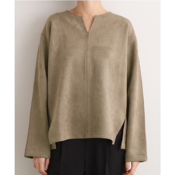 スエード調キーネックプルオーバー | grove | 詳細画像13 