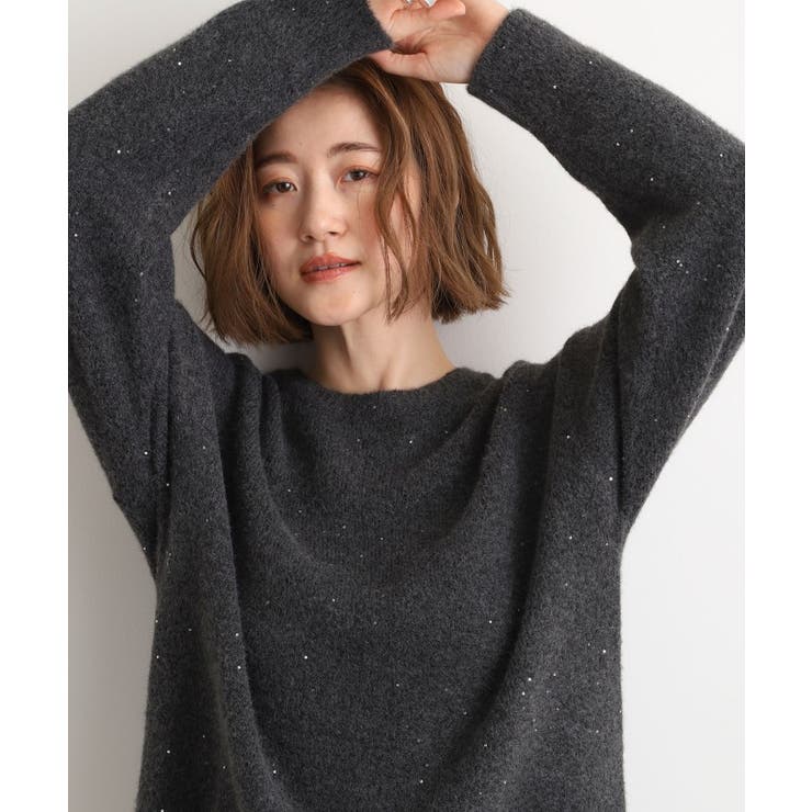 華やぎ冬ニット ミニスパンコールフェザーニット | grove | 詳細画像5 