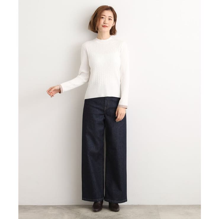 袖口配色リブニット | grove | 詳細画像3 