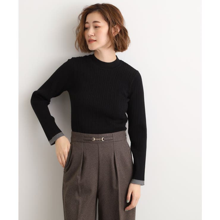 袖口配色リブニット | grove | 詳細画像6 