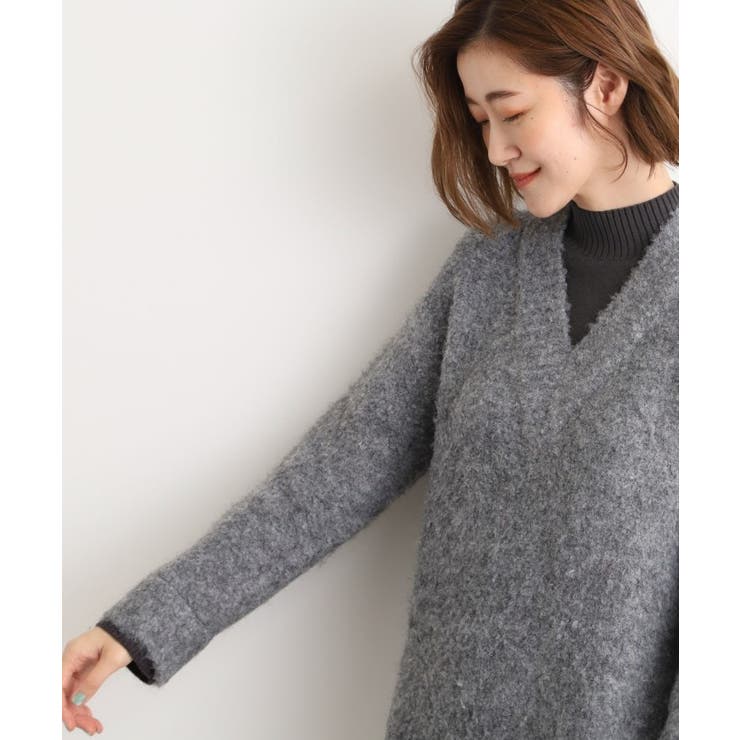 一枚でレイヤードコーデ完成！ブークレーニットワンピース | grove | 詳細画像1 