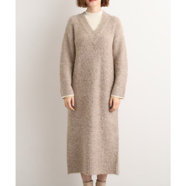 一枚でレイヤードコーデ完成！ブークレーニットワンピース | grove | 詳細画像13 