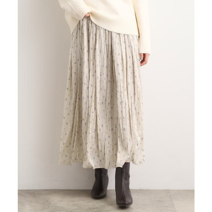 グレージュ(150) | 花柄アソートプリーツスカート | grove