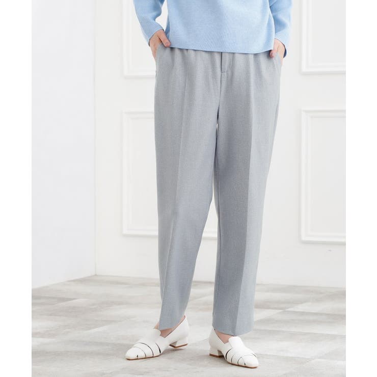 グレー(012) | 【あったか起毛】きれいも暖かさも叶える、スーパーストレッチテーパードパンツ | grove