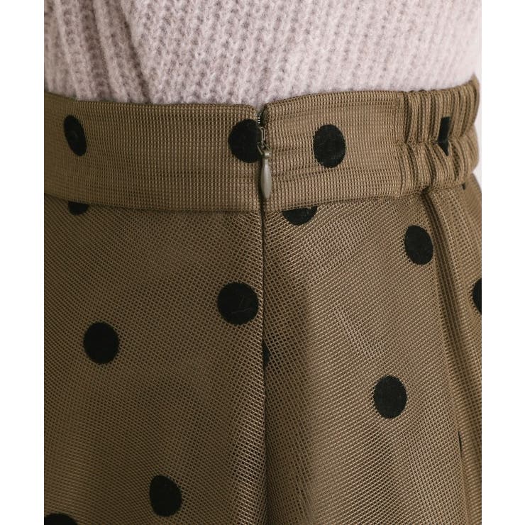 甘さを抑えて、品よく華やぐ メッシュフロッキードットスカート | grove | 詳細画像18 