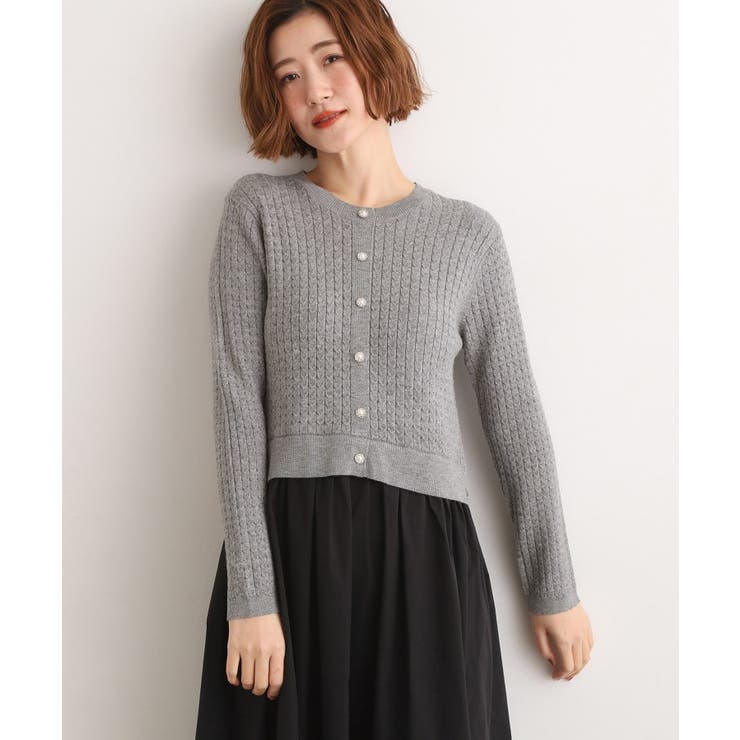 ケーブルニットドッキングワンピース | grove | 詳細画像1 