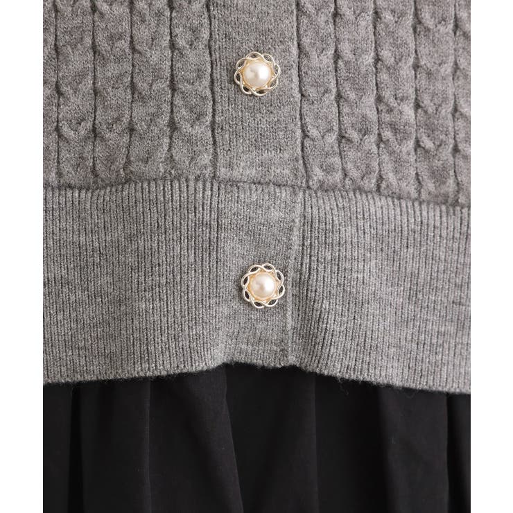 ケーブルニットドッキングワンピース | grove | 詳細画像4 